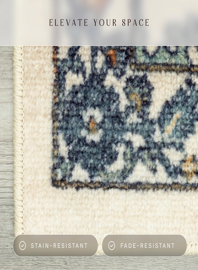 Maples Rugs Benton Oriental Runner Rug - Made in USA - Washable, Non Slip Indoor Carpet for Hallway, Kitchen, and Laundry Room, 2' x 6', Beige/Multi - Image 4