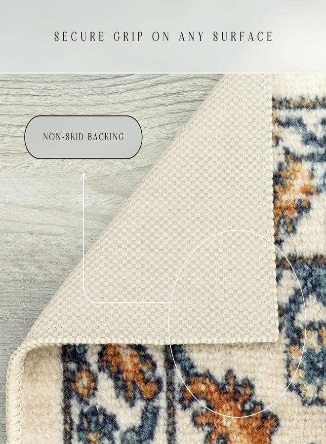 Maples Rugs Benton Oriental Runner Rug - Made in USA - Washable, Non Slip Indoor Carpet for Hallway, Kitchen, and Laundry Room, 2' x 6', Beige/Multi - Image 5