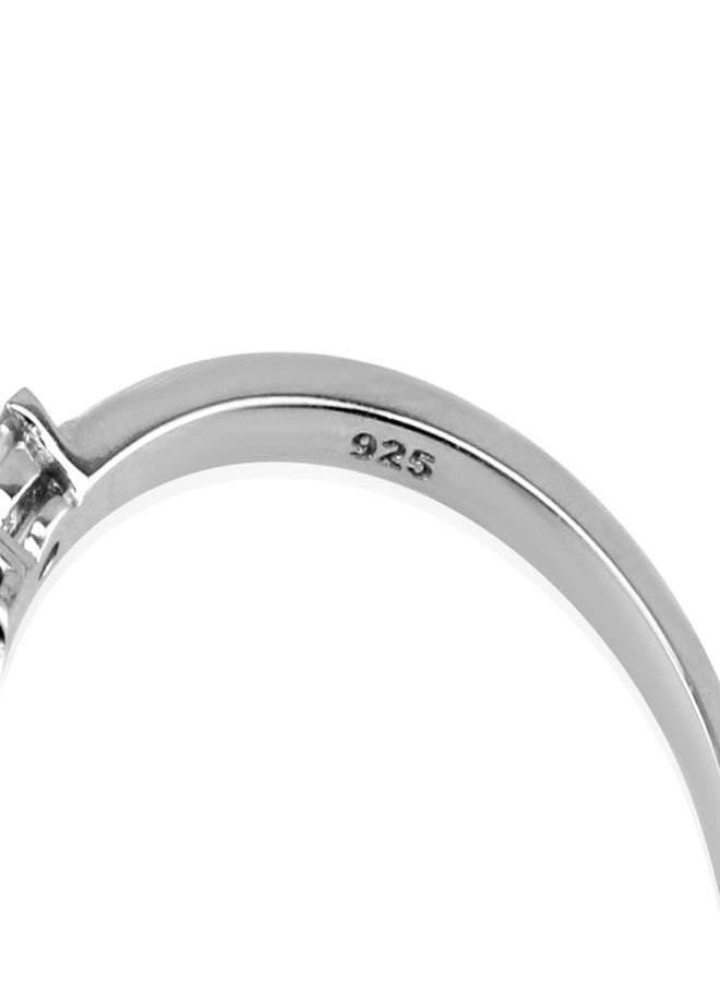 Silvershake Petite 3 Stone Genuine London Blue Topaz White Gold Plated 925 Sterling Silver Ring Size 7 - Image 5