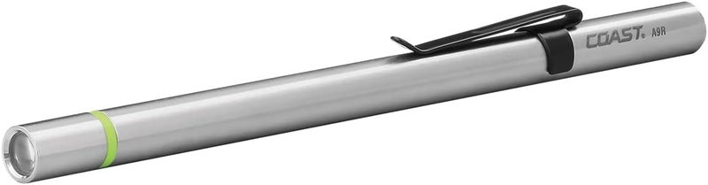 Coast COAST A9R 54 Lumen Rechargeable Inspection Beam LED Penlight with Flex Charge and Charging Cap Silver  - Image 1