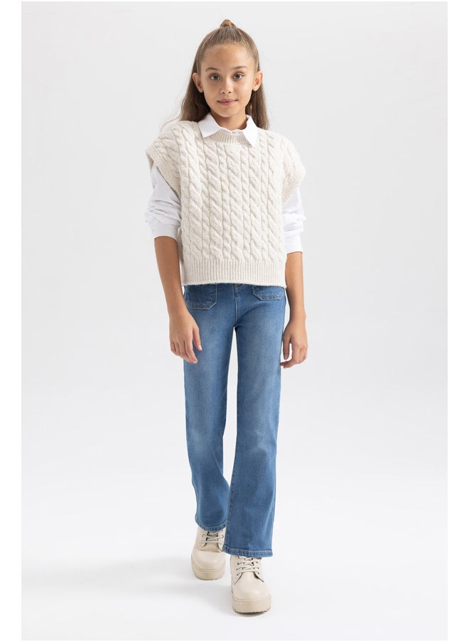 DeFacto - Girl Flare Fit Denim Trousers - Image 1
