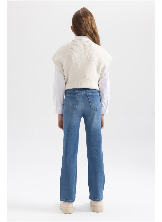 DeFacto - Girl Flare Fit Denim Trousers - Image 1