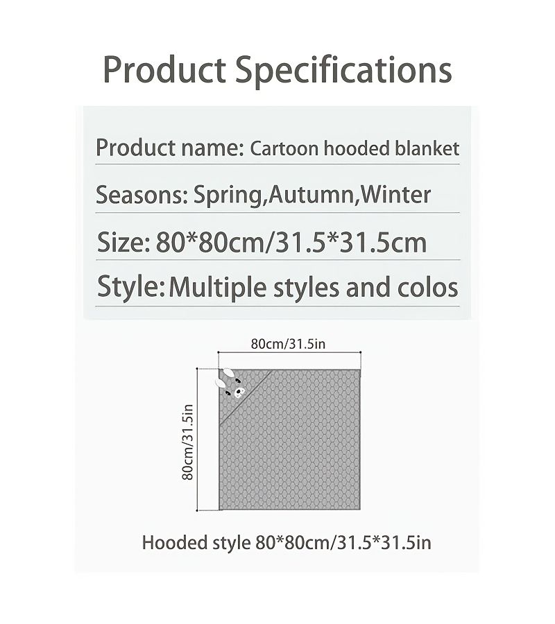 Thick Cartoon Hooded Bath Towel for Newborns Open Eyed Orange Kitten Absorbent Cozy Design - Image 4