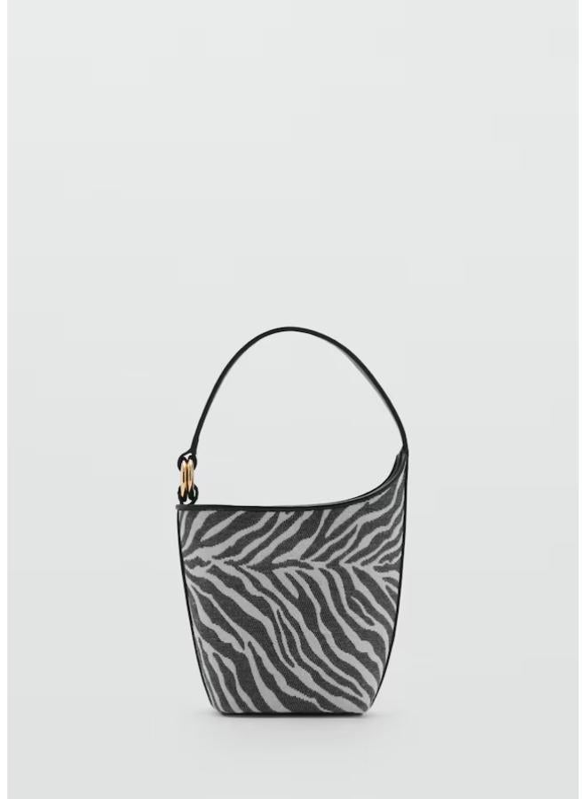 MANGO Casual Large Zebra-Print Bucket Bag  - Image 1