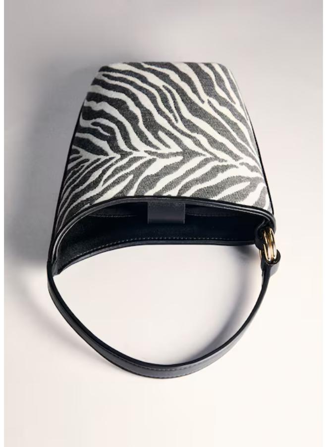 MANGO Casual Large Zebra-Print Bucket Bag  - Image 4