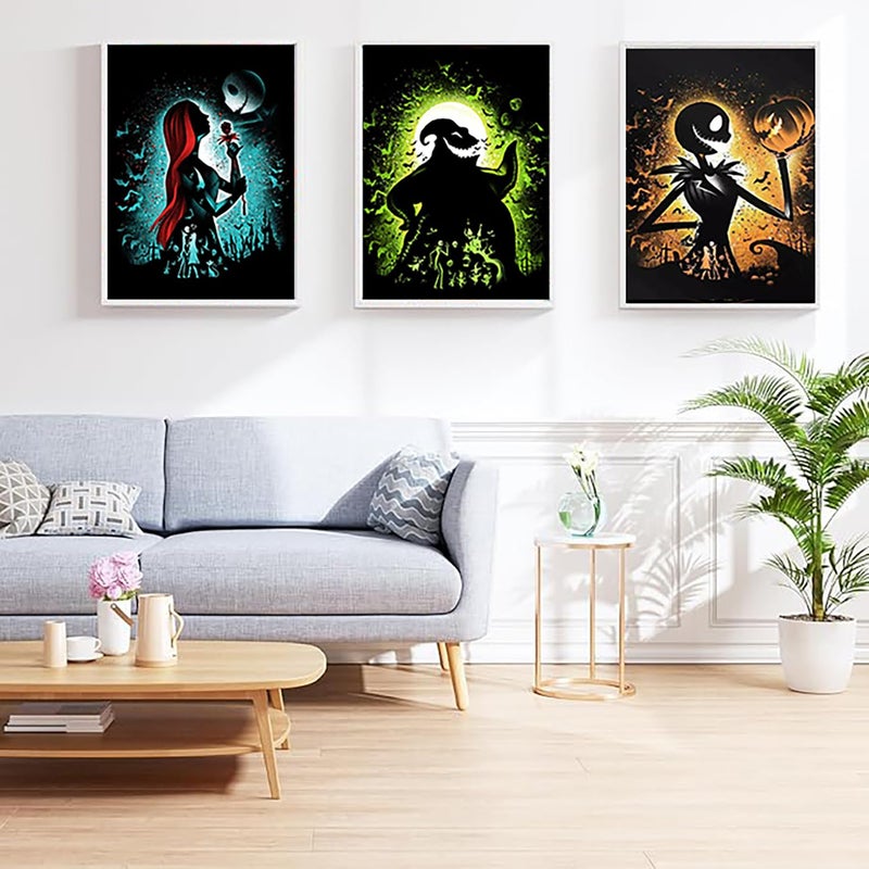 AIBOERL 3 Pack Diamond Art Kits for Adults,Halloween 5D Diamond Painting Kits for Adults Beginners,DIY Full Round Drill Diamond Dot Painting Gem Art Kits for Adult, Home Wall Decor 12x16Inch - Image 3