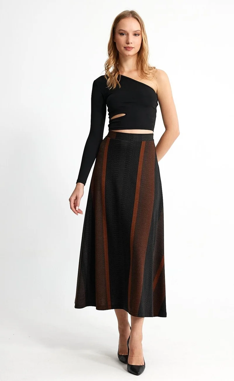 Alexander Gardi Patterned Flared Long Skirt (B23-0012 00)