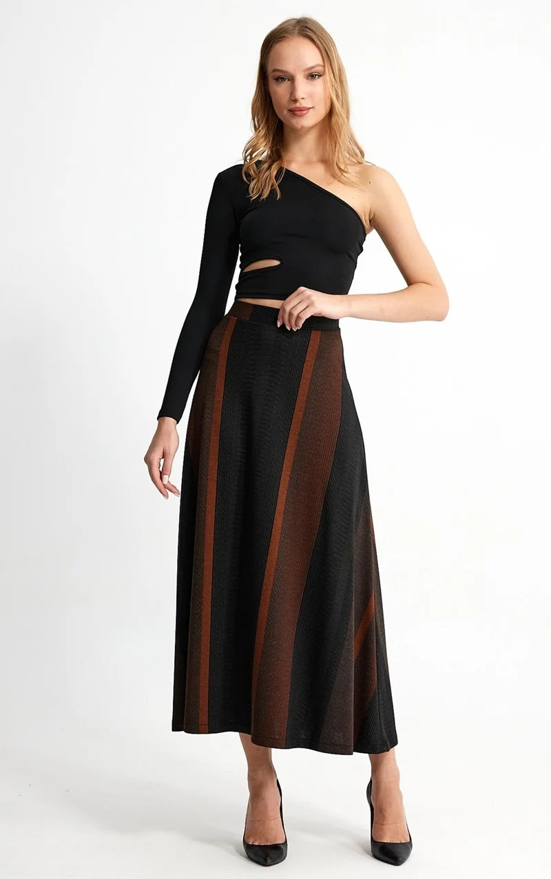 Alexander Gardi Patterned Flared Long Skirt (B23-0012 00)