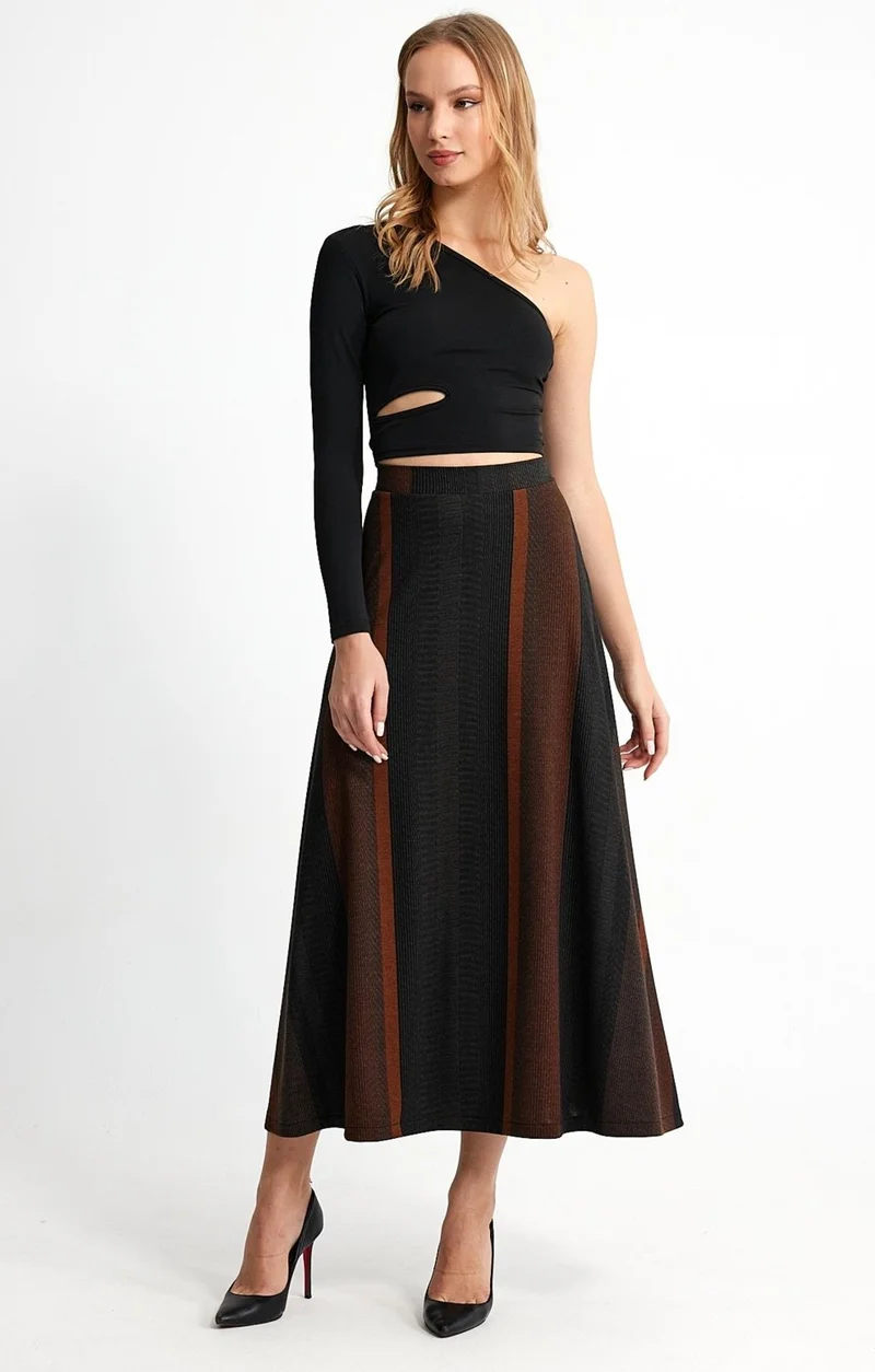 Alexander Gardi Patterned Flared Long Skirt (B23-0012 00)