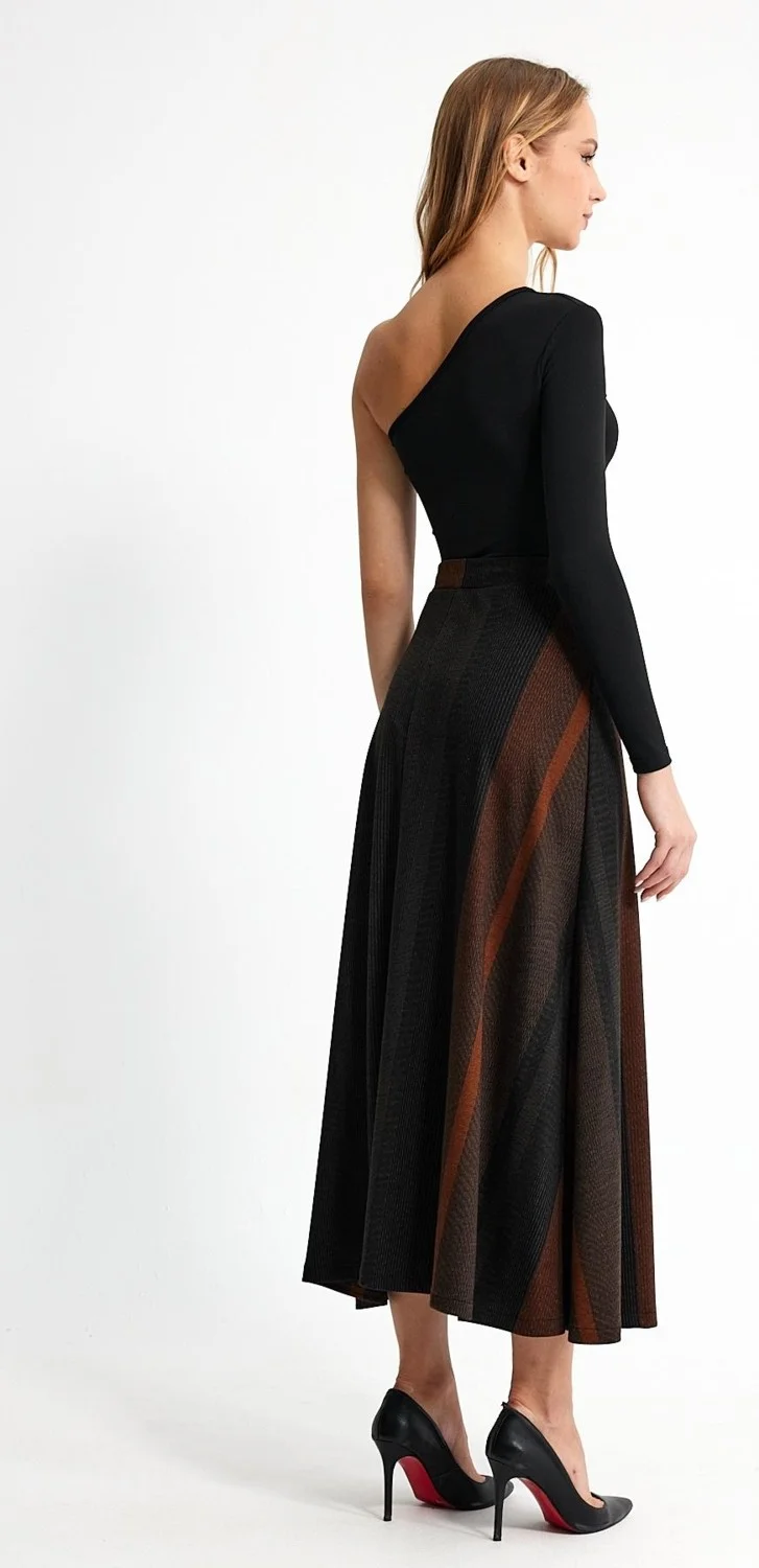 Alexander Gardi Patterned Flared Long Skirt (B23-0012 00)