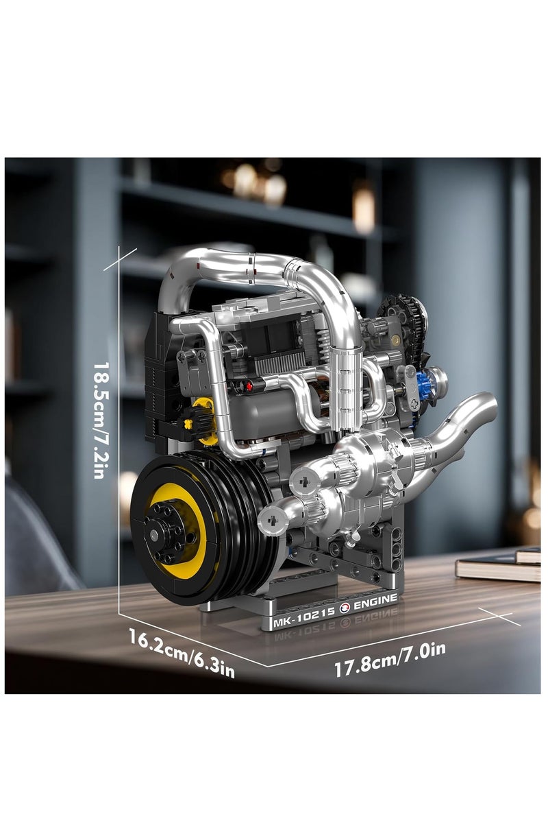 mould king 10215 Supercar Engine Building Kit,Realistic Mechanical Model with Moving, Detailed Gears STEM Educational Build - Image 5
