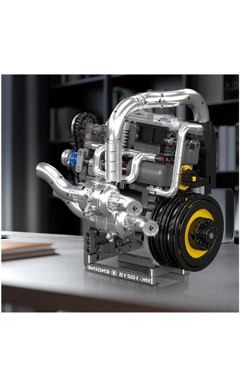 mould king 10215 Supercar Engine Building Kit,Realistic Mechanical Model with Moving, Detailed Gears STEM Educational Build - Image 2