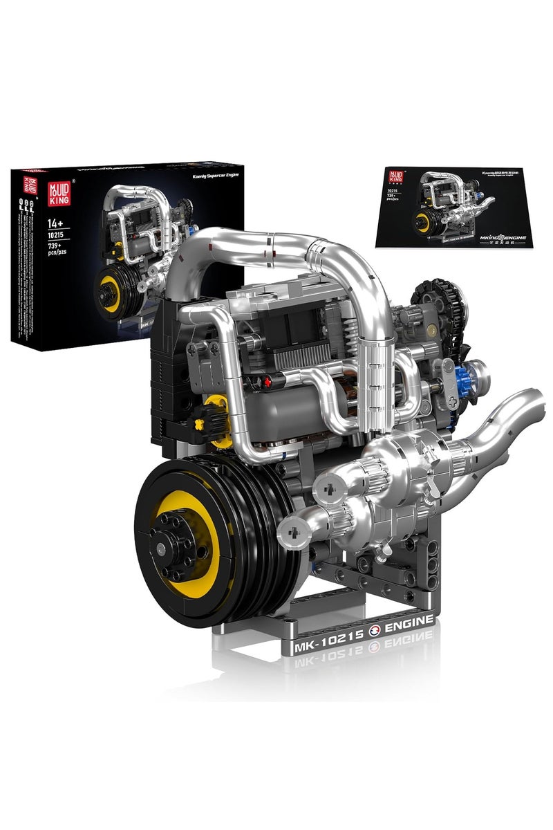 mould king 10215 Supercar Engine Building Kit,Realistic Mechanical Model with Moving, Detailed Gears STEM Educational Build - Image 1