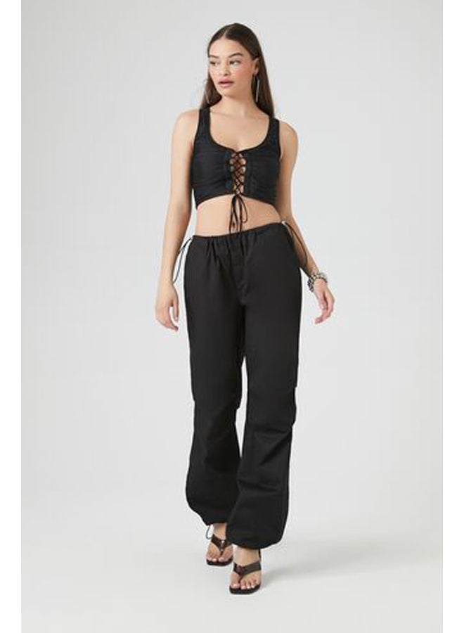 FOREVER 21 Mesh Lace-Up Crop Top - Image 4