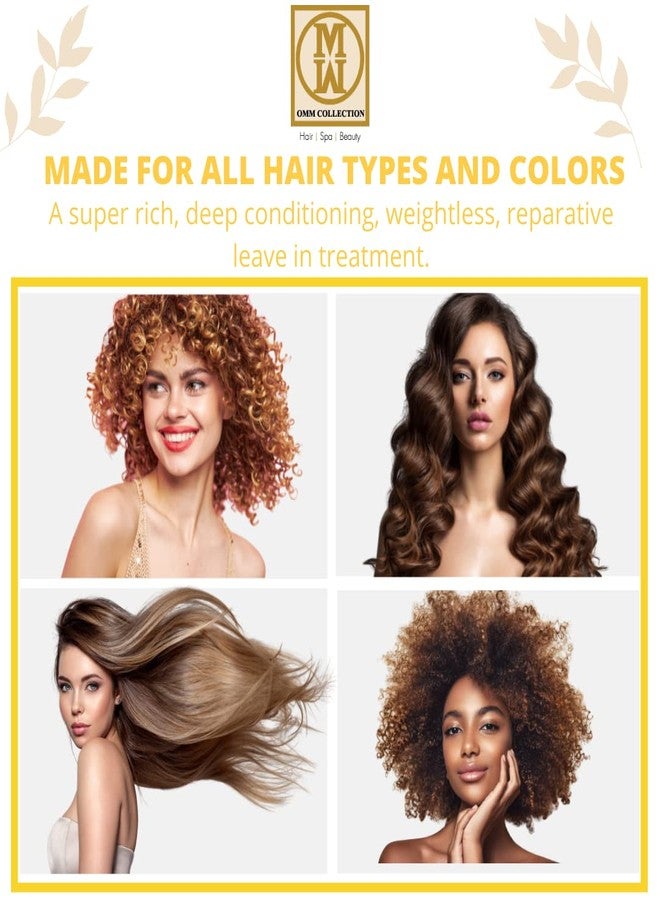 أو إم إم كوليكشن قناع تكثيف الشعر الطبيعي من مجموعة OMM - للوقاية من تساقط الشعر وترققه - قناع مرطب للشعر الجاف والتالف، يعزز نمو الشعر، ويحفز بصيلات الشعر، مناسب لجميع أنواع الشعر، نباتي - Image 2