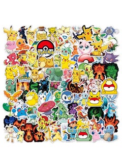 Generic 100-Piece PokeMon Pikachu Stickers Cartoon Vinyl Aesthetic Sticker Laptop Stickers for Skateboard Guitar Travel Case Graffiti Sticker Door Luggage Car Bike Bicycle for Kids Teens Girls Adults  - Image 2