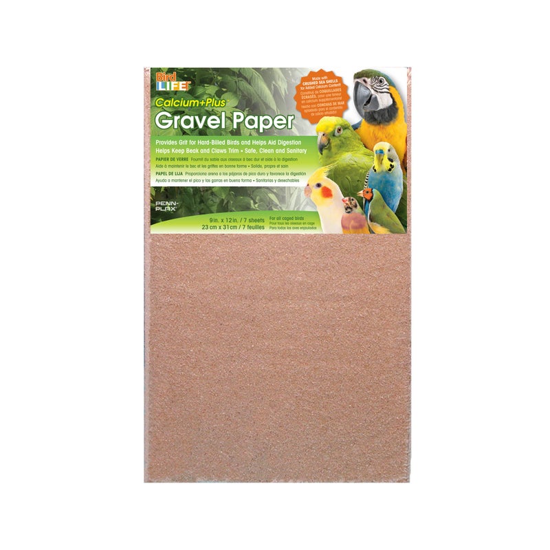 Penn Plax Penn-Plax 7 Pack Gravel Paper for Bird Cage, 9 by 12-Inch | Great for Hard-Billed Birds | Safe, Clean, and Easy for Improved Digestion (BA637) - Image 1