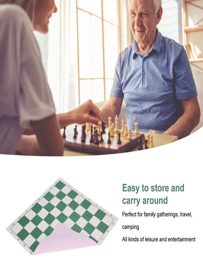 رقعة شطرنج دولية، بساط شطرنج قابل للطي للبطولات، مانع للانزلاق، رقعة شطرنج خضراء وبيضاء، ملحقات رياضية ترفيهية (متوسط) - Image 4