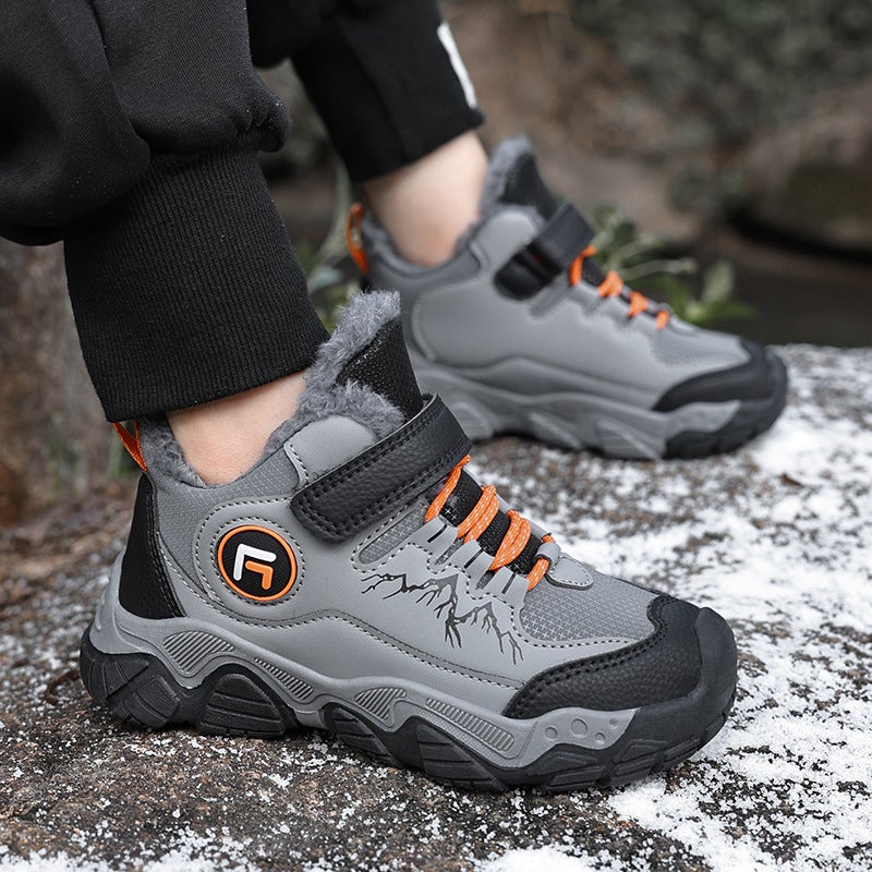 2024 Winter Children'S Large Cotton Shoes Wraped Top Shoes Boys Large Cotton Thickened Warm Non-Slip Lightweight Mountaineering Sports Cotton Shoes - Image 5