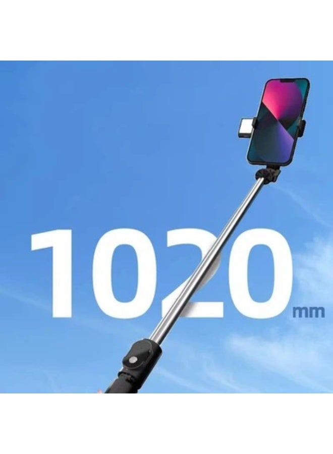 Lenyes LPH101 Tripod Selfie Stick with Integrated Ring Light - Bluetooth Remote Control - Image 2