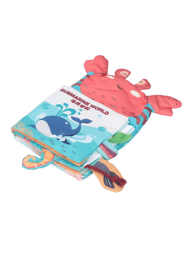 NIBEMINENT Baby Cloth Books Early Education Interactive Animal Sensory Stimulation Crinkle Soft Book for Babies Infants Toddlers Ocean  - Image 4