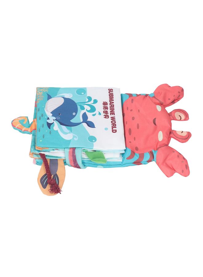 NIBEMINENT Baby Cloth Books Early Education Interactive Animal Sensory Stimulation Crinkle Soft Book for Babies Infants Toddlers Ocean  - Image 3