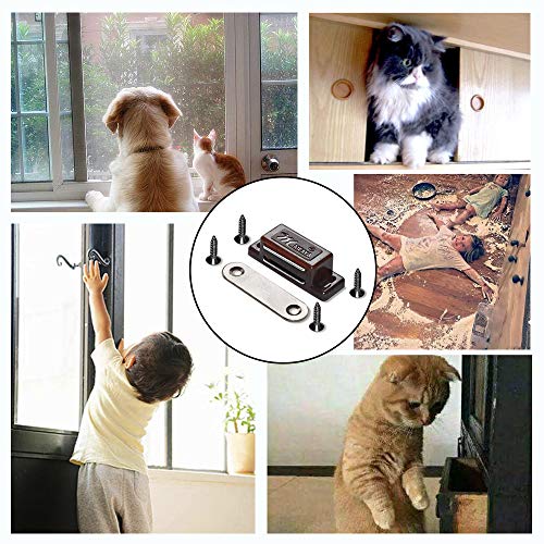 Renashed 12Pack Magnetic Door Catch - 15lb High Magnetic Plastic Heavy Duty Latch for Kitchen Bathroom Cupboard Wardrobe Closet Closures Cabinet Door Drawer Magnets Screws Included - Image 5