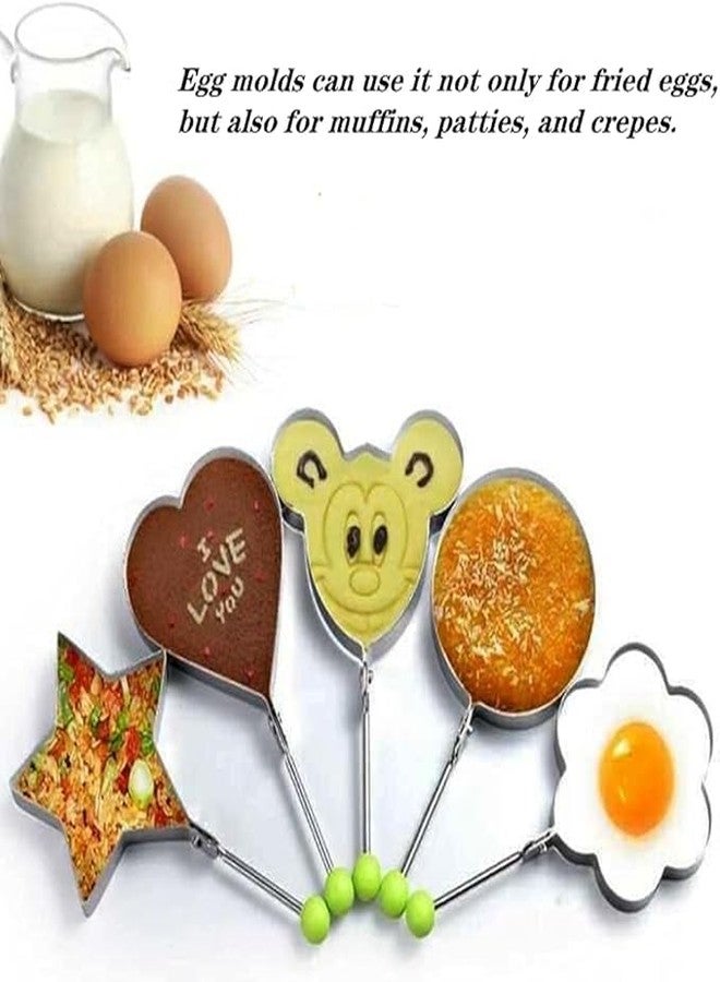 Fried Egg Mold Ring Set of 10 - Stainless Steel Non-Stick Egg Shaper Ring - Image 5