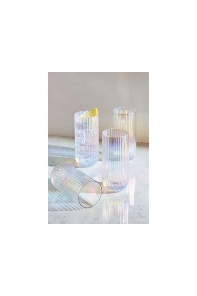Turkish Hawaii Glass Juice Cup Set - 6 Cups - 385ml Capacity - Tall Design for Cold Drinks  - Image 2