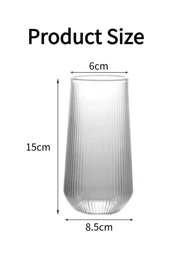 Turkish Hawaii Glass Juice Cup Set - 6 Cups - 385ml Capacity - Tall Design for Cold Drinks  - Image 1