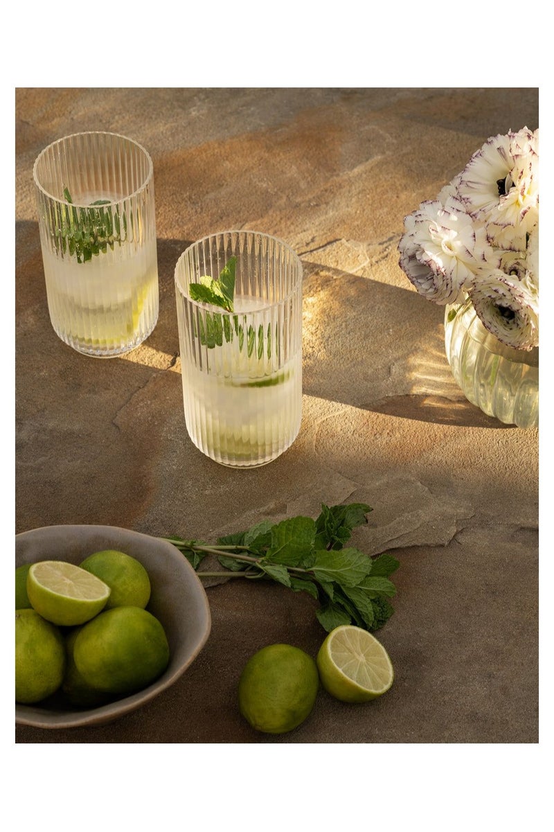 Turkish Hawaii Glass Juice Cup Set - 6 Cups - 385ml Capacity - Tall Design for Cold Drinks  - Image 3