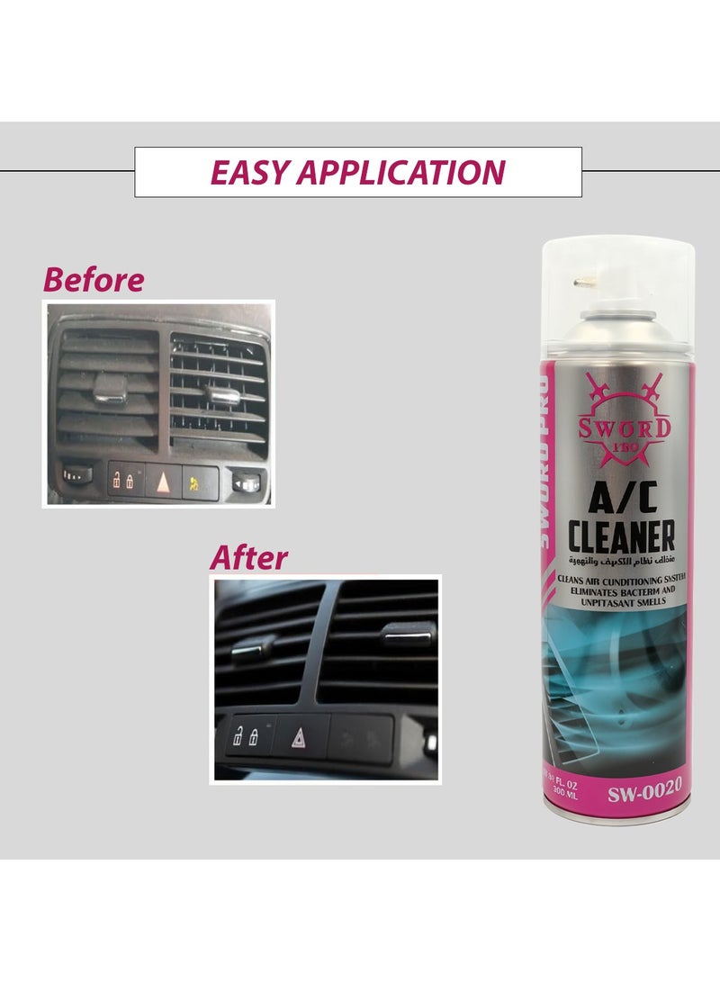 Sword Pro A/C Cleaner 500ml, Eliminates Bacteria, Odors, and Improves Air Quality for Car Air Conditioning Systems, SW-0020 - Image 5