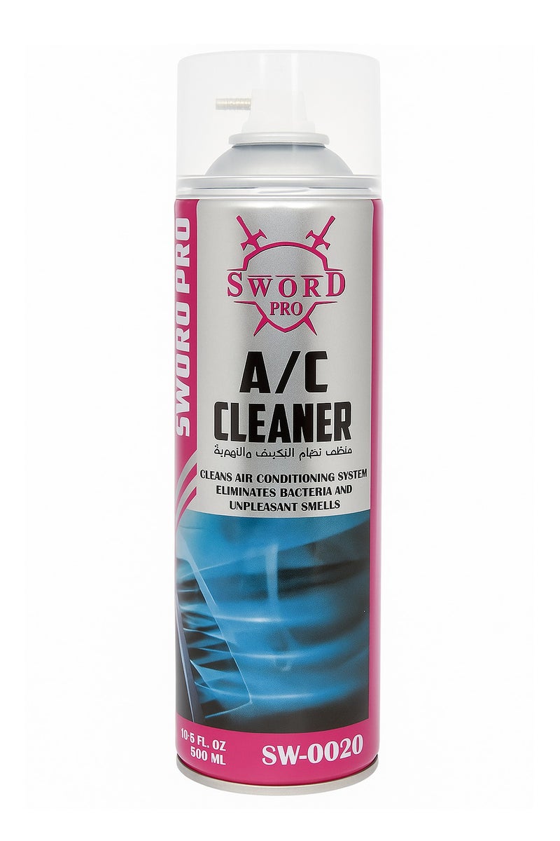 Sword Pro A/C Cleaner 500ml, Eliminates Bacteria, Odors, and Improves Air Quality for Car Air Conditioning Systems, SW-0020 - Image 1
