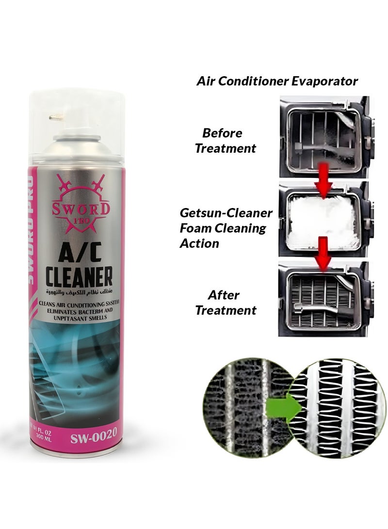 Sword Pro A/C Cleaner 500ml, Eliminates Bacteria, Odors, and Improves Air Quality for Car Air Conditioning Systems, SW-0020 - Image 2