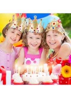 Civaner 17 Pcs Princess Party Crowns Set Princess Party Favors Diy Crown For Kids Supplies Tiaras Making Kit With Diamond Stickers Princess Party Supplies(Gold)  - Image 4