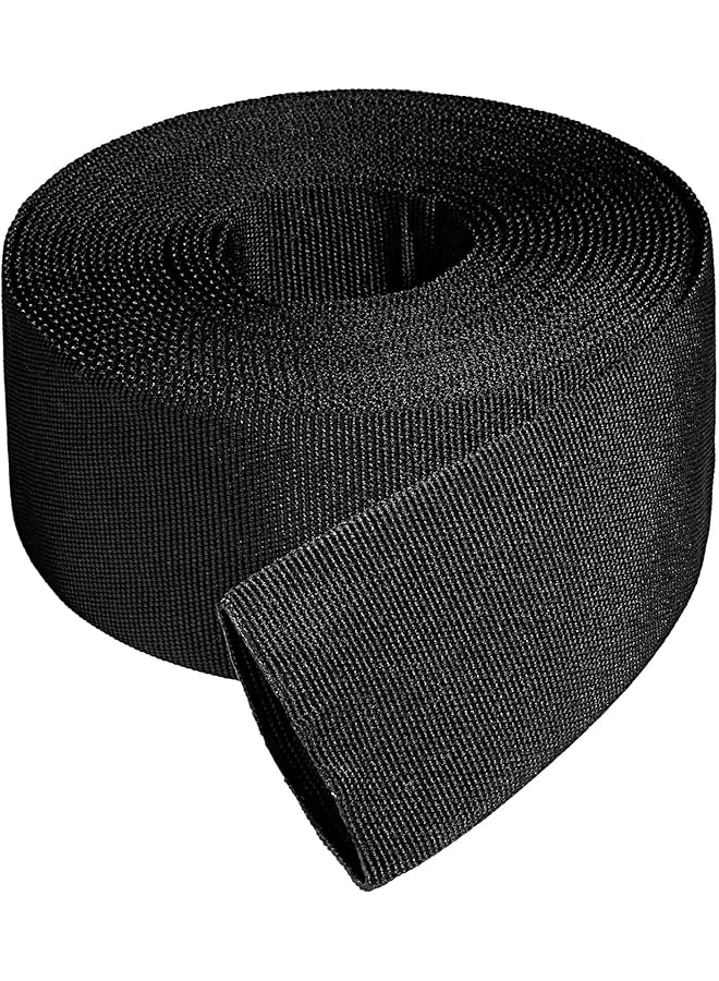 S-TOP Heavy Duty Nylon Protective Sleeve, Abrasion Resistant Sheath for Hydraulic Hoses, Welding TIG Torch Cables and Wiring Harnesses (L 8m*W 3.8cm, Black) - Image 1