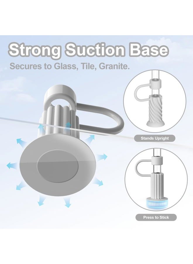 YOTIME Silicone Straw Covers Cap, 6 Pcs Reusable 0.39in/10mm Suction Cup Straw Toppers for Stanley Cup 40 30 oz, White - Image 4