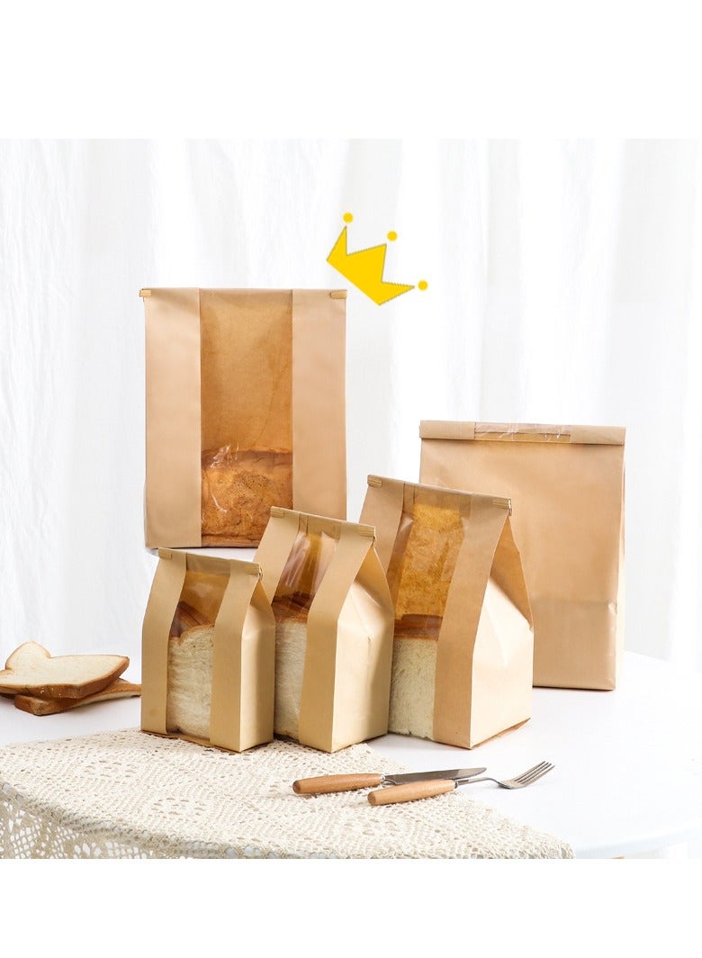 ميكسد 100 محلية الصنع أكياس الخبز ، الخبز الحامض أكياس مع ويندوز . ( 35x21x9cm ) ، ينطبق على التعبئة والتغليف وتخزين المواد الغذائية المخبوزة من قبل بيكر . التعبئة والتغليف بما في ذلك 100 جميل ختم ملصقات . - Image 2