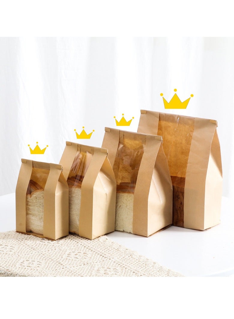 ميكسد 100 محلية الصنع أكياس الخبز ، الخبز الحامض أكياس مع ويندوز . ( 35x21x9cm ) ، ينطبق على التعبئة والتغليف وتخزين المواد الغذائية المخبوزة من قبل بيكر . التعبئة والتغليف بما في ذلك 100 جميل ختم ملصقات . - Image 3