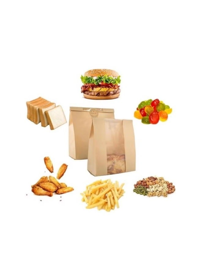 ميكسد 100 محلية الصنع أكياس الخبز ، الخبز الحامض أكياس مع ويندوز . ( 35x21x9cm ) ، ينطبق على التعبئة والتغليف وتخزين المواد الغذائية المخبوزة من قبل بيكر . التعبئة والتغليف بما في ذلك 100 جميل ختم ملصقات . - Image 4