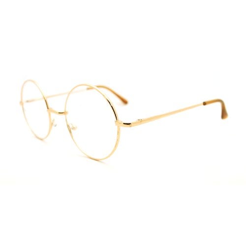 SA106 70s Hippie Musician Circle Lens Iconic Groovy Wire Rim Fashion Glasses Gold - Image 3