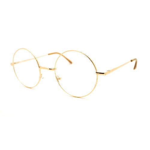 SA106 70s Hippie Musician Circle Lens Iconic Groovy Wire Rim Fashion Glasses Gold - Image 2