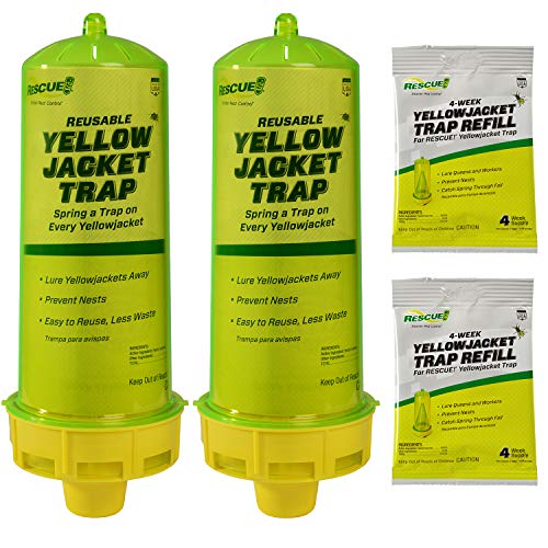 RESCUE! Reusable Yellowjacket Trap - 2 Pack + 2 Four-Week Refills - Image 1