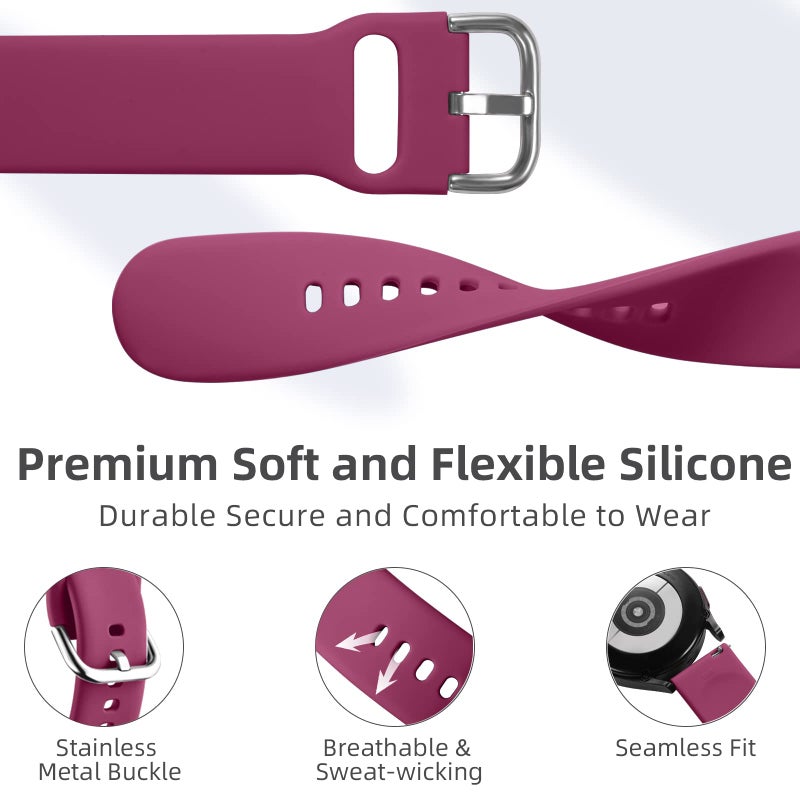 DaQin 10 Pack Bands Compatible with Samsung Galaxy Watch 7/6/5/4 40mm 44mm/Watch 6 Classic 43mm 47mm/Watch 5 Pro 45mm/Watch 4 Classic/Active 2 Band, 20mm Soft Silicone Sport Strap Wristbands Women Men - Image 2