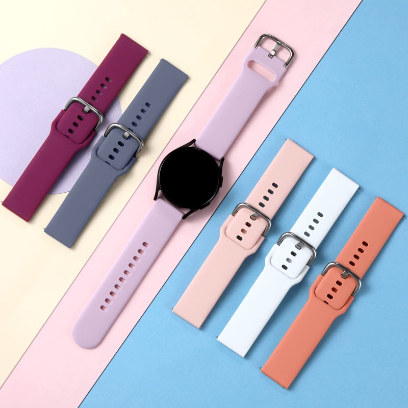 DaQin 10 Pack Bands Compatible with Samsung Galaxy Watch 7/6/5/4 40mm 44mm/Watch 6 Classic 43mm 47mm/Watch 5 Pro 45mm/Watch 4 Classic/Active 2 Band, 20mm Soft Silicone Sport Strap Wristbands Women Men - Image 3