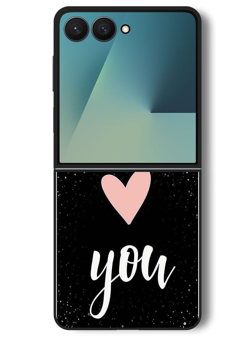 Theodor Case Compatible with Samsung Galaxy Z Flip 7 - 6.9 Inch Protection Shockproof Bumper Cover Love You - Image 1