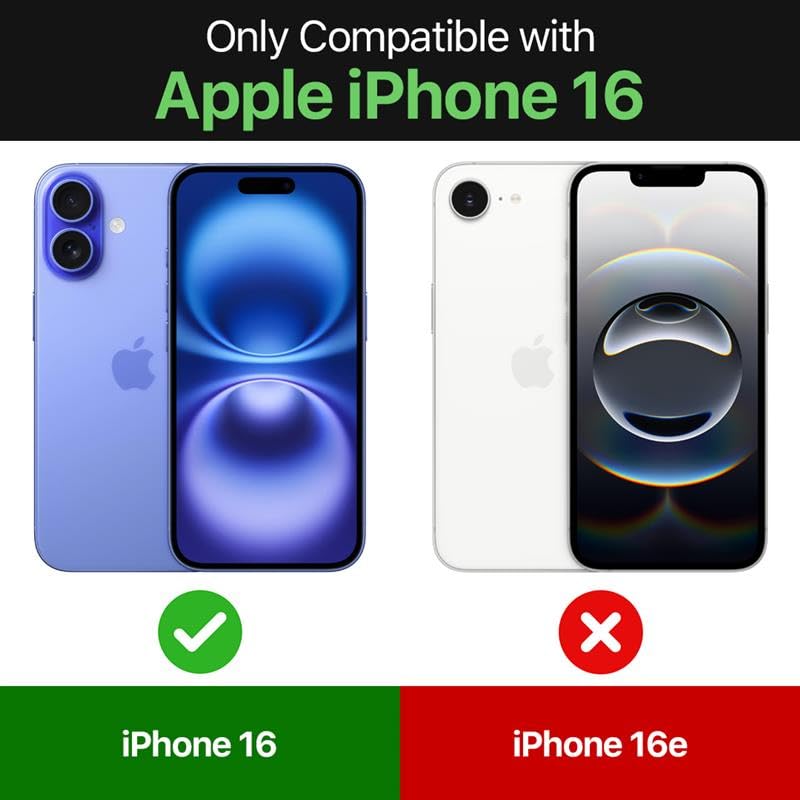 WOW IMAGINE Ultimate Silicone Back Cover Case for iPhone 16 | Heat Dissipation Thin Soft TPU | 360° Camera Protection | Breathable Cooling Holes (Pitch Black) - Image 2