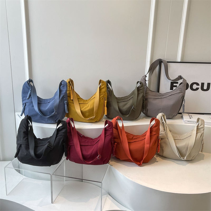 Japanese Style Women's Crossbody Bag Large Capacity Solid Color Casual Shoulder Bag - Image 4