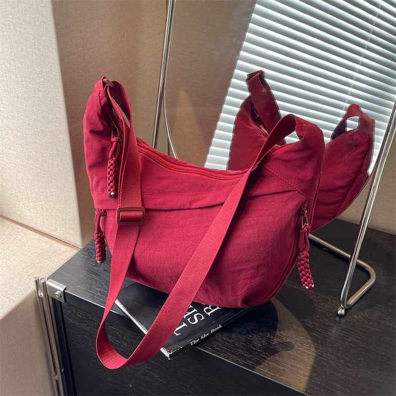 Japanese Style Women's Crossbody Bag Large Capacity Solid Color Casual Shoulder Bag - Image 3