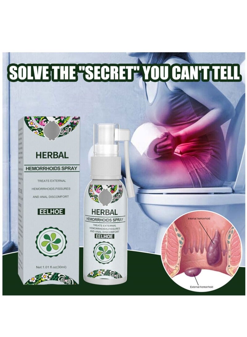 EELHOE Hemorrhoid Spray Hemorrhoid & Fissure Ointment Relief From Pain Burning Itching Reduces Swelling Bleeding Repairs & Heals For Unisex 30ml  - Image 5